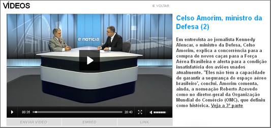 Amorim fala sobre os principais projetos da defesa nacional no programa É Notícia da Rede TV!