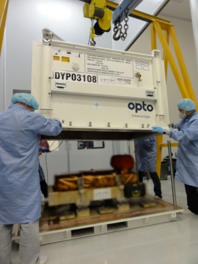 A câmera imageadora enviada pela Opto em 2012 para equipar o satélite sino-brasileiro CBERS 3. (Foto:Divulgação)