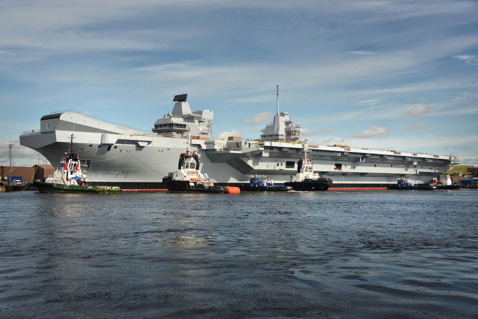 Britain's Queen Elizabeth aircraft carrier out of the docks for first time 2