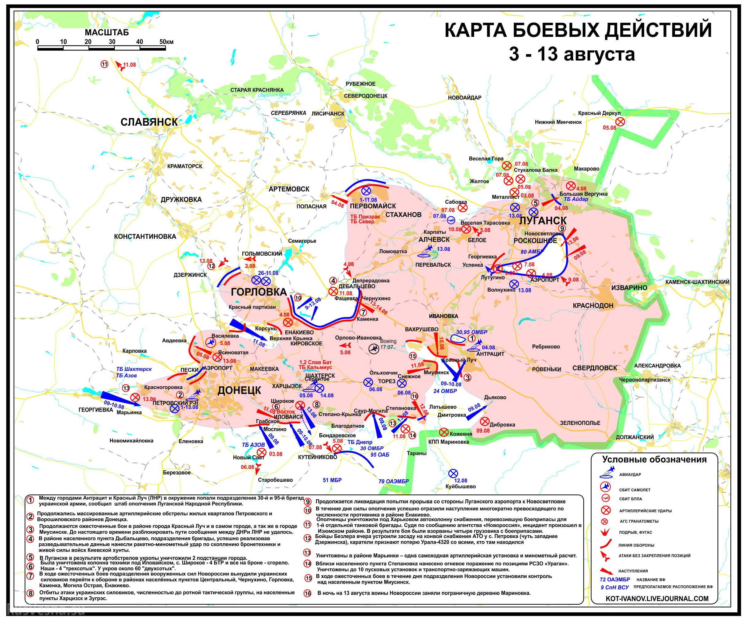 Panorama do conflito do leste ucraniano, dia 15.08.2014