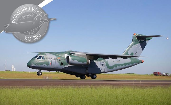 KC 390 realizou o seu primeiro voo