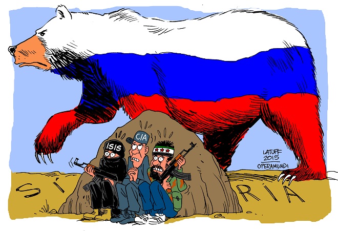 HUMOR: Russos na Síria. Latuff Resumindo tudo em um desenho.