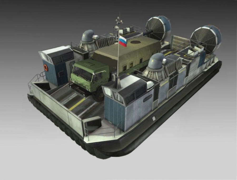 O desenvolvimento do hovercraft multitarefa da  Marinha Russa já começou